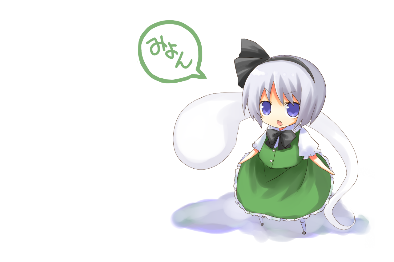 yuzuki (yuduame), konpaku youmu, konpaku youmu (ghost), touhou, silver hair, bad id, bad pixiv id, 1girl, blue eyes, female focus, hitodama, short hair, solo