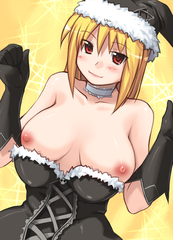 ikujitto, succubus (mabinogi), mabinogi, 1girl, breasts, demon girl, female focus, large breasts, nipples, solo