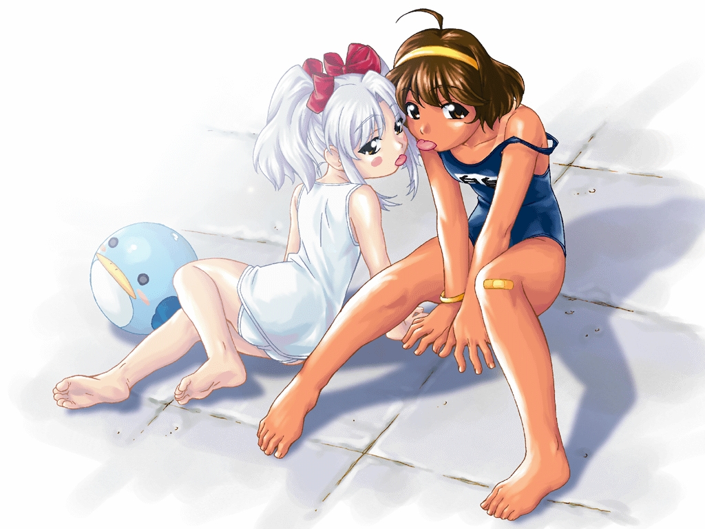 artist request, character request, copyright request, tagme, 2girls, multiple girls, one-piece swimsuit, swimsuit