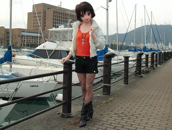 character request, photo (medium), tagme, boots, cosplay, cross, dock, fishnets, kigurumi, outdoors, ship, trap, watercraft, zentai