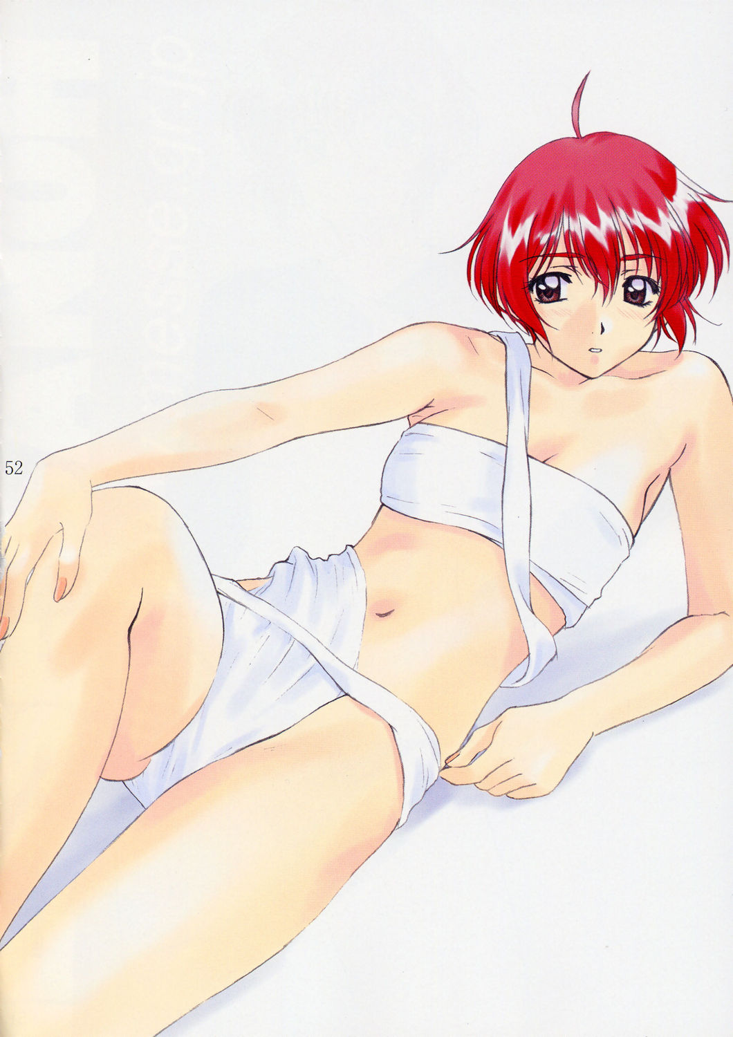 polorinken, highres, tagme, 1girl, female focus, fundoshi, japanese clothes, navel, red hair, sarashi, solo, swimsuit