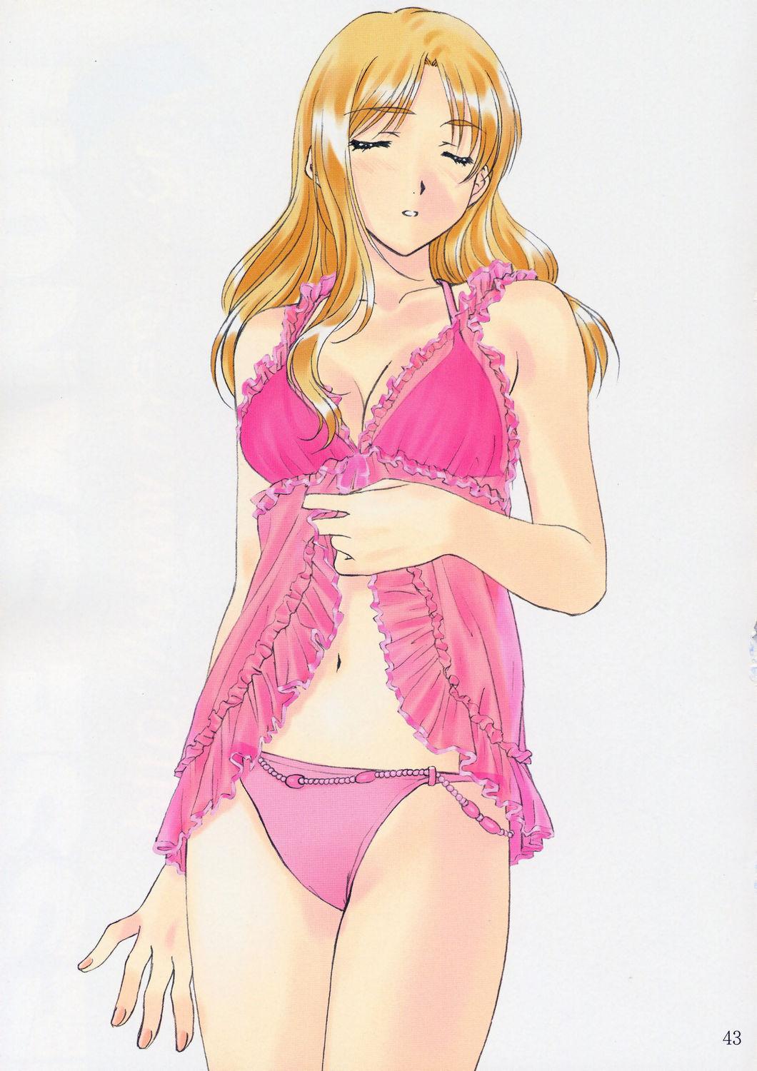 polorinken, highres, scan, tagme, 1girl, closed eyes, female focus, lingerie, panties, solo, underwear