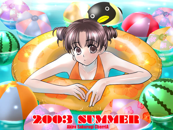 sakuragi akira, tagme, 00s, 2003, innertube, swim ring, swimsuit