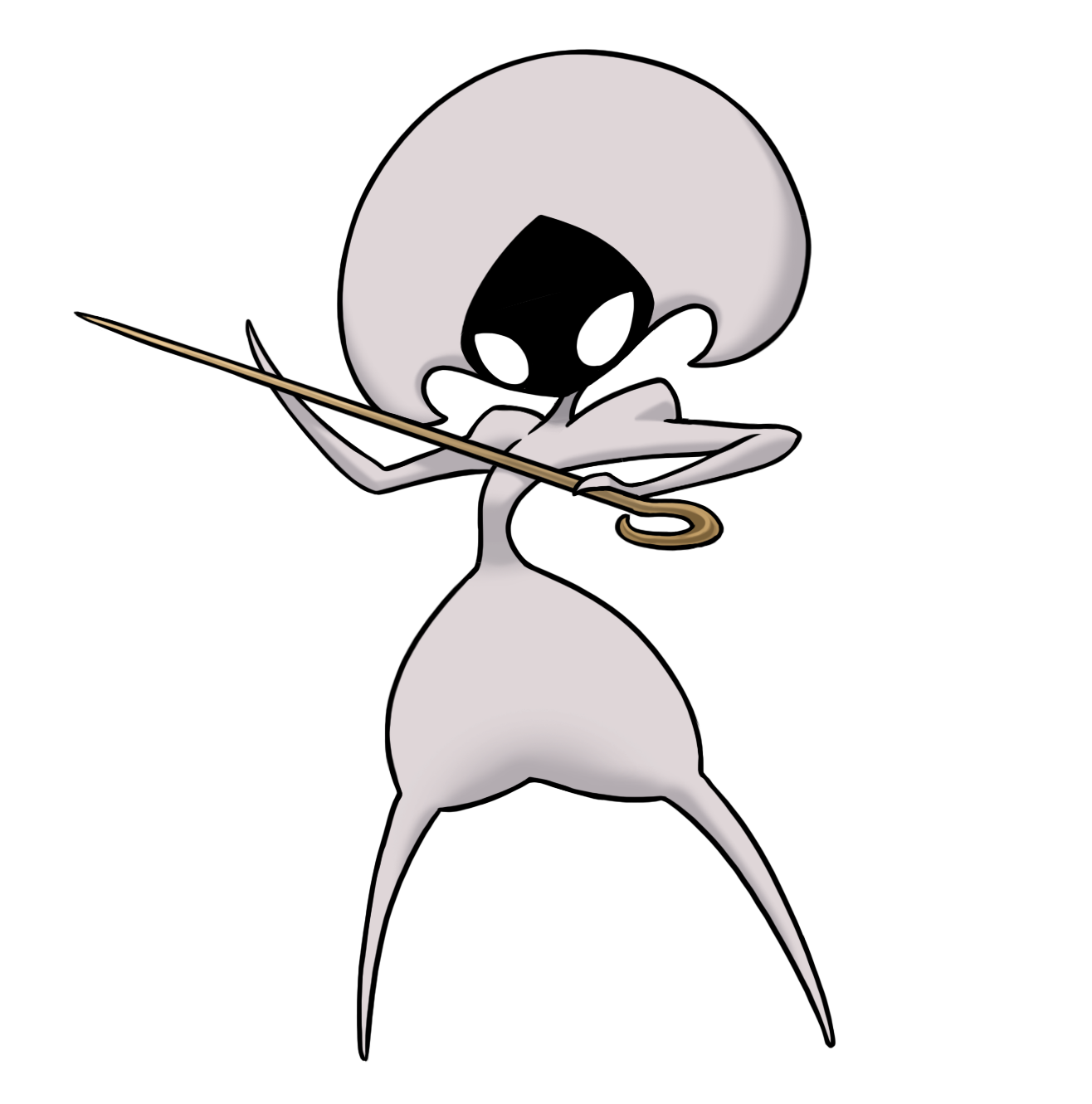 lace (hollow knight), hollow knight, hollow knight: silksong, highres, official art, 1girl, ari gibson, black skin, blank eyes, bodysuit, colored skin, dress, full body, hat, holding, holding weapon, juliet sleeves, long sleeves, looking at viewer, pin (hollow knight), puffy sleeves, solo, transparent background, weapon, white bodysuit, white dress, white hat
