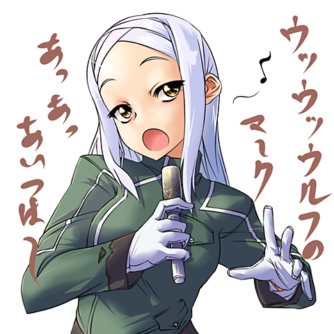 nekomamire, soma peries, gundam, gundam 00, lowres, 00s, 1girl, female focus, microphone, music, singing, solo