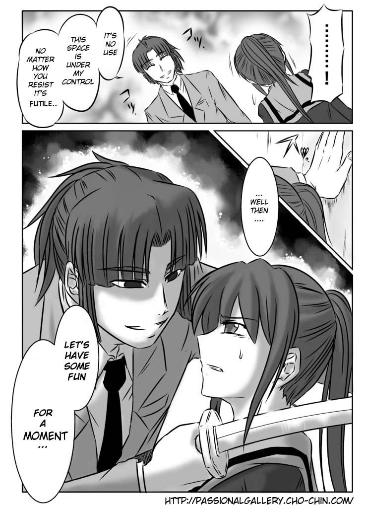 asakura ryo, asakura ryoko, kyon, kyonko, suzumiya haruhi no yuuutsu, 00s, 1boy, 1girl, comic, english text, evil smile, frown, genderswap, genderswap (ftm), genderswap (mtf), greyscale, monochrome, necktie, profile, shaded face, smile, sweatdrop, talking, text focus, upper body