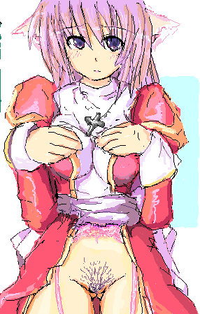 eternalspherex, high priest (ragnarok online), ragnarok online, lowres, tagme, female pubic hair, oekaki, priestess, pubic hair, solo
