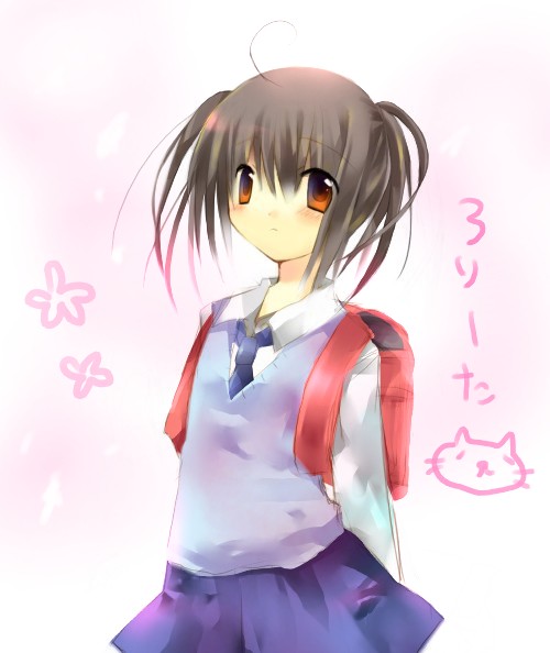 jin rikuri, original, backpack, bag, randoseru, school uniform, serafuku, solo