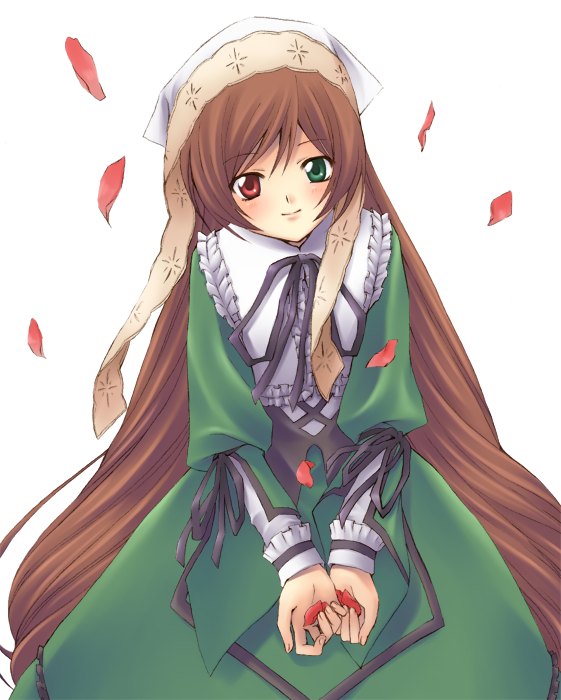 hijiki (hijikini), hijikini, suiseiseki, rozen maiden, bad id, bad pixiv id, 00s, 1girl, female focus, headscarf, heterochromia, hijiniki, long hair, solo, very long hair, white headscarf