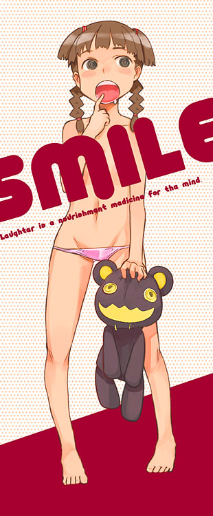 sanae (satansanae), original, loli, lowleg, lowleg panties, panties, solo, stuffed animal, stuffed toy, teddy bear, topless female, underwear