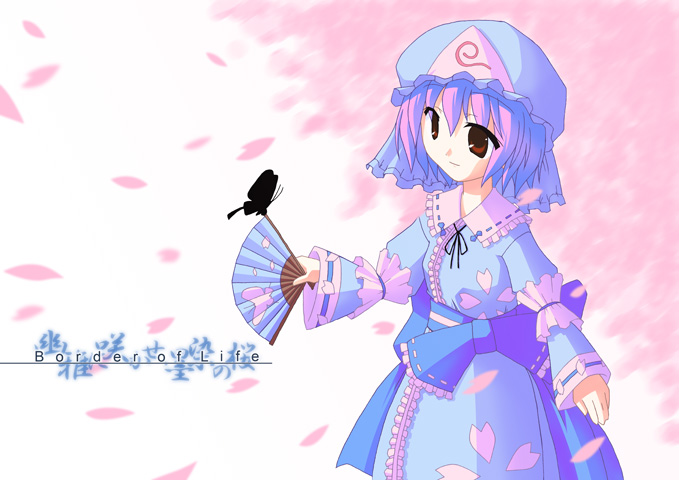 akakage red, red (artist), saigyouji yuyuko, touhou, 1girl, female focus, hat, japanese clothes, solo