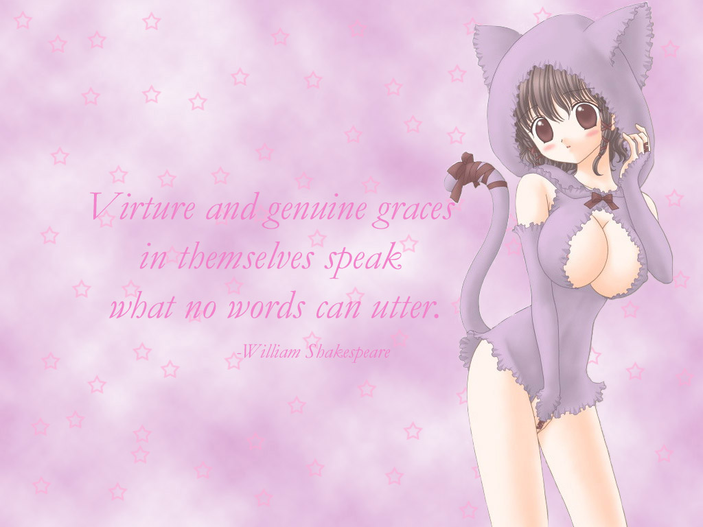 1girl, animal ears, animal hood, blush, bottomless, breasts, brown eyes, cat hood, cleavage, cleavage cutout, clothing cutout, elbow gloves, english text, engrish text, female focus, gloves, hood, large breasts, looking at viewer, ranguage, ribbon, solo, tail, tail ornament, tail ribbon