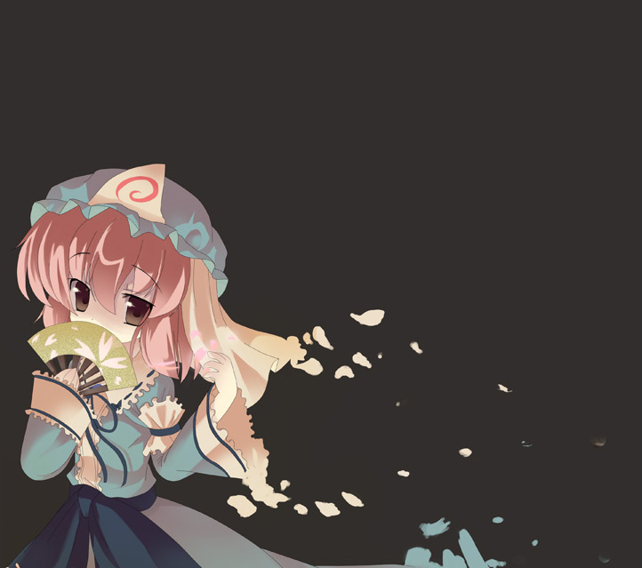 omiso, omiso (omiso), saigyouji yuyuko, touhou, 1girl, female focus, hat, pink hair, solo