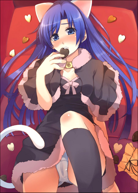hamayumiba sou, kisaragi chihaya, idolmaster, idolmaster (classic), idolmaster 1, 00s, 1girl, animal ears, cat ears, cute & girly (idolmaster), female focus, panties, solo, underwear