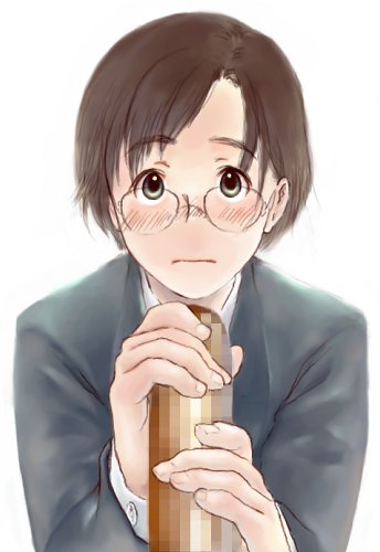 mokyu tasuku, mokyusuke, original, lowres, 1girl, censored, fellatio, glasses, jacket, mosaic censoring, oral, penis, solo focus, suit jacket