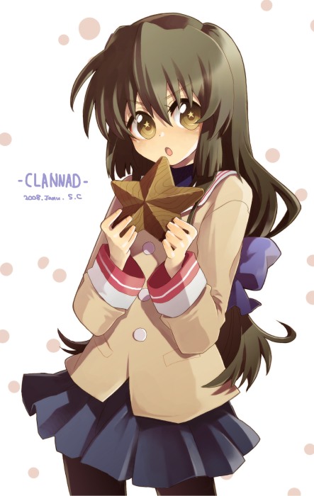 chiba sadoru, sencha, ibuki fuuko, clannad, bad id, bad pixiv id, 00s, 1girl, female focus, pantyhose, school uniform, serafuku, solo