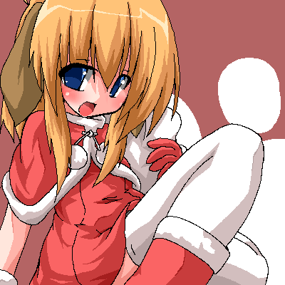 kanidiru, kanijiru, lowres, 1girl, christmas, female focus, oekaki, santa costume, solo, thighhighs