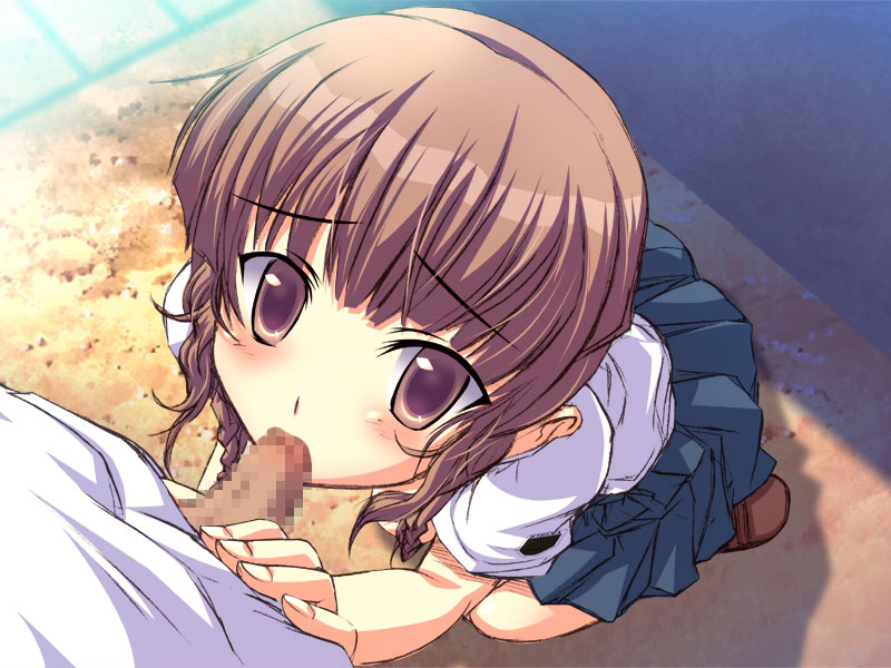 mizusawa mao, kimi kiss, 1girl, censored, fellatio, mosaic censoring, oral, penis, school uniform, serafuku, solo focus