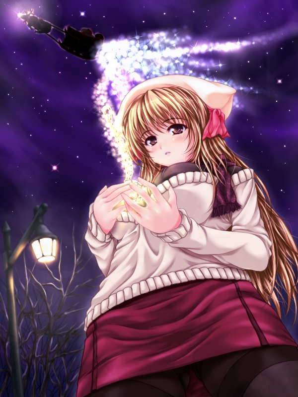 uni8, tagme, brown eyes, brown hair, hat, solo, sweater