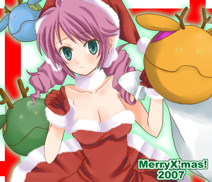 feldt grace, haro, gundam, gundam 00, 00s, 1girl, christmas, female focus, santa costume, solo