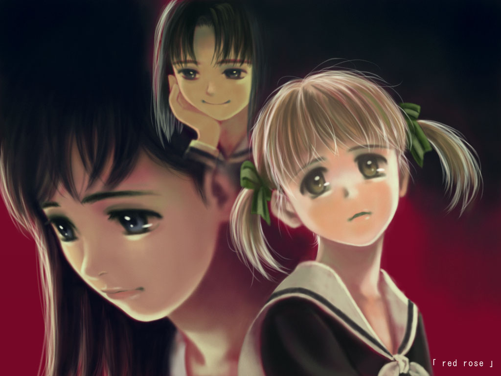 toshi hiroshi, fukuzawa yumi, mizuno youko, ogasawara sachiko, maria-sama ga miteru, 00s, school uniform, serafuku, twintails