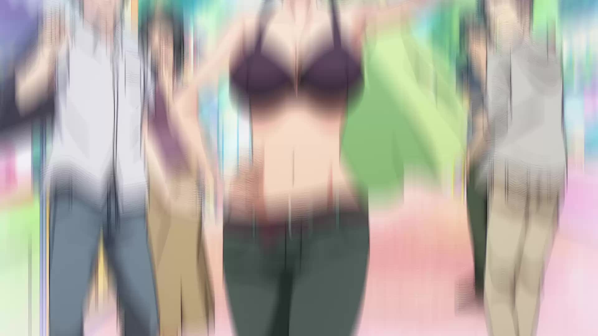 hamaoka azusa, grand blue, animated, tagme, video, bouncing breasts, bra, breasts, cleavage, large breasts, navel, purple hair, underwear