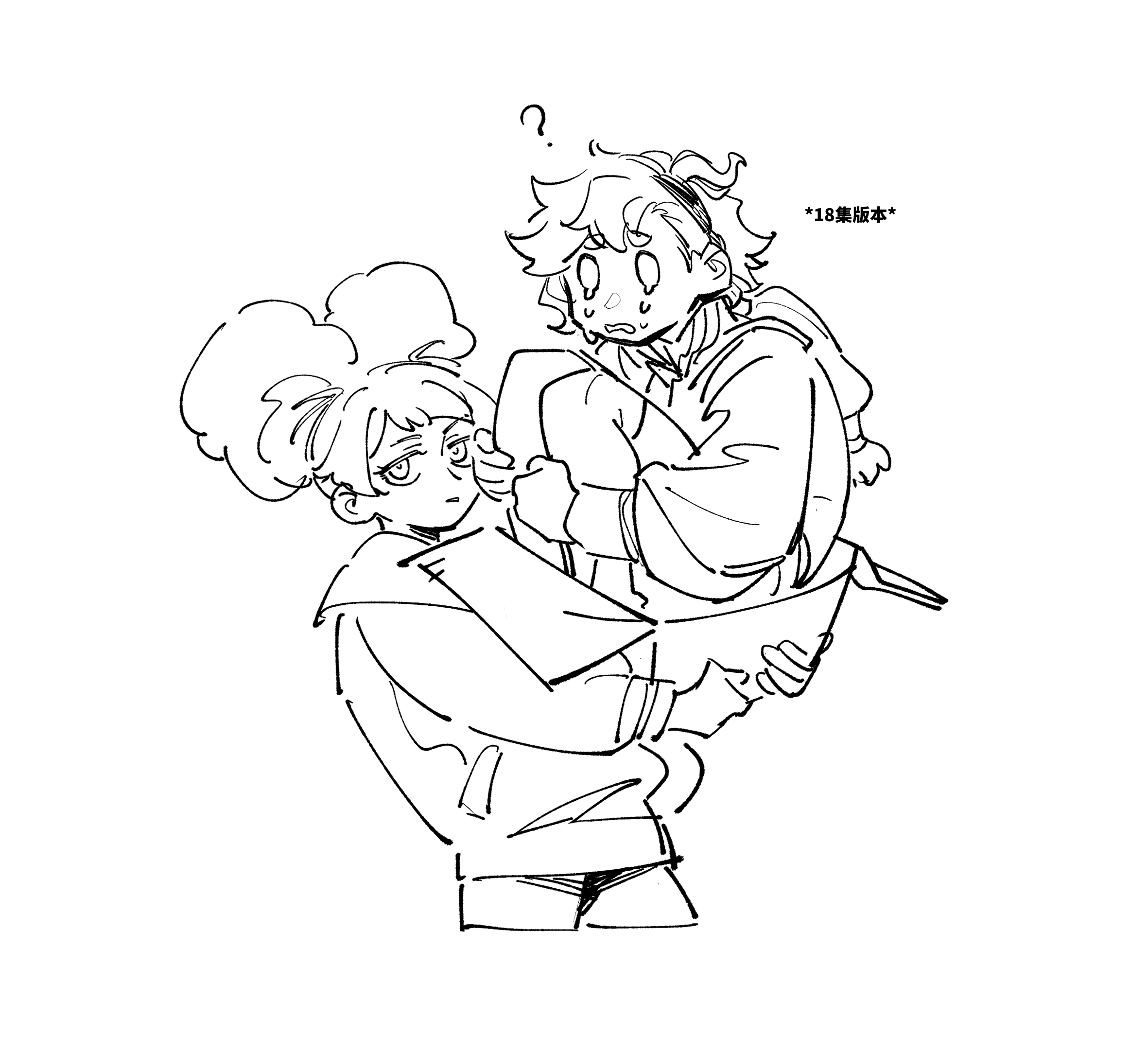nideaneng, chuatury panlunch, suletta mercury, gundam, gundam suisei no majo, highres, 2girls, box, carrying, confused, cowboy shot, crying, full body, hairband, hugging own legs, jacket, lifting person, long hair, long sleeves, multiple girls, scared, sitting