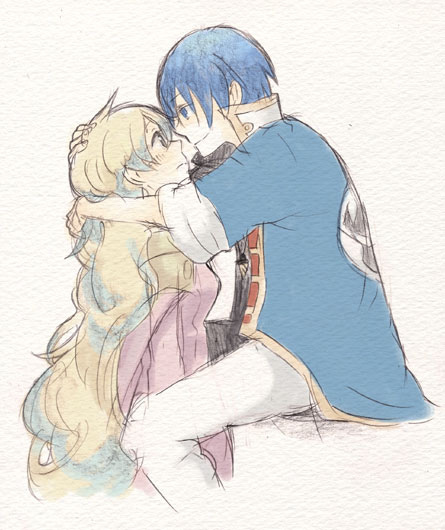 nia teppelin, simon (ttgl), tengen toppa gurren lagann, 00s, 1boy, 1girl, couple, hand on another's head, hetero