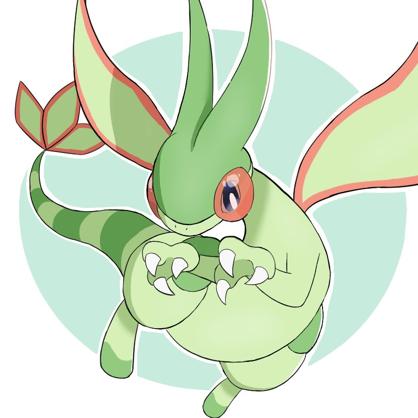 flygon, nintendo, pokemon, ageraretaa, blue eyes, claws, dragon, full body, gen 3 pokemon, green wings, looking at viewer, no humans, pokemon (creature), pokemon focus, red eyes, solo, tail, wings