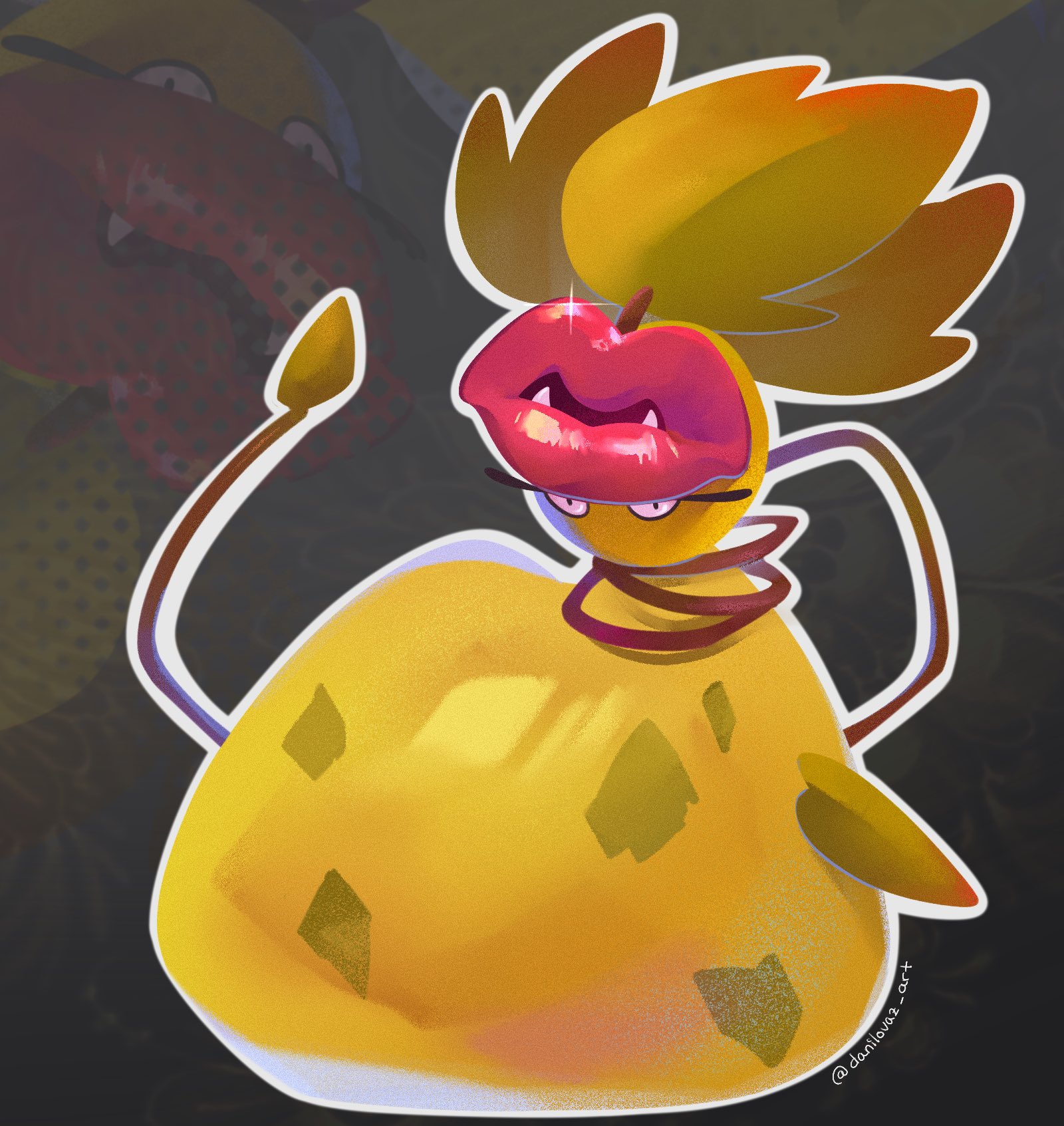 danilovaz art, mega victreebel, victreebel, nintendo, pokemon, highres, fangs, gen 1 pokemon, leaf, no humans, plant, pokemon (creature), solo, vines