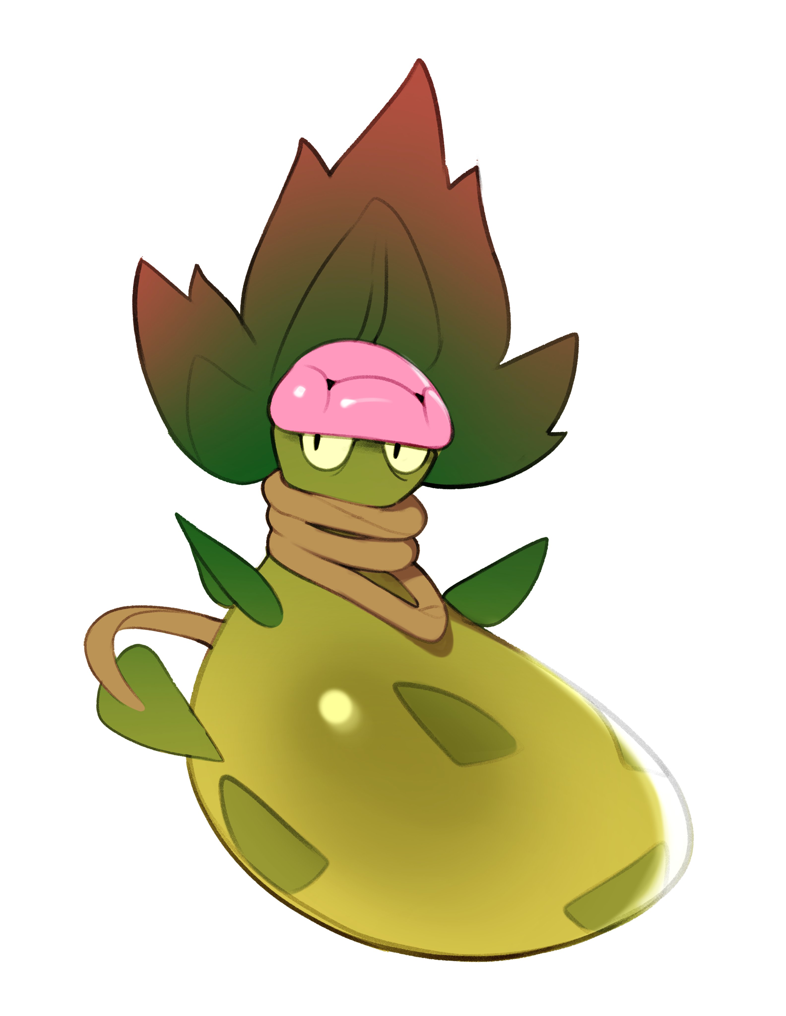 combos & doodles, mega victreebel, victreebel, nintendo, pokemon, absurdres, highres, gen 1 pokemon, leaf, no humans, pink lips, plant, pokemon (creature), simple background, solo, vines, white background