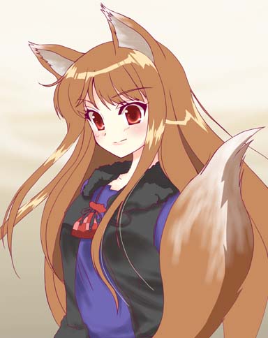 holo, spice and wolf, lowres, 00s, animal ears, solo, tail, wolf ears, wolf tail