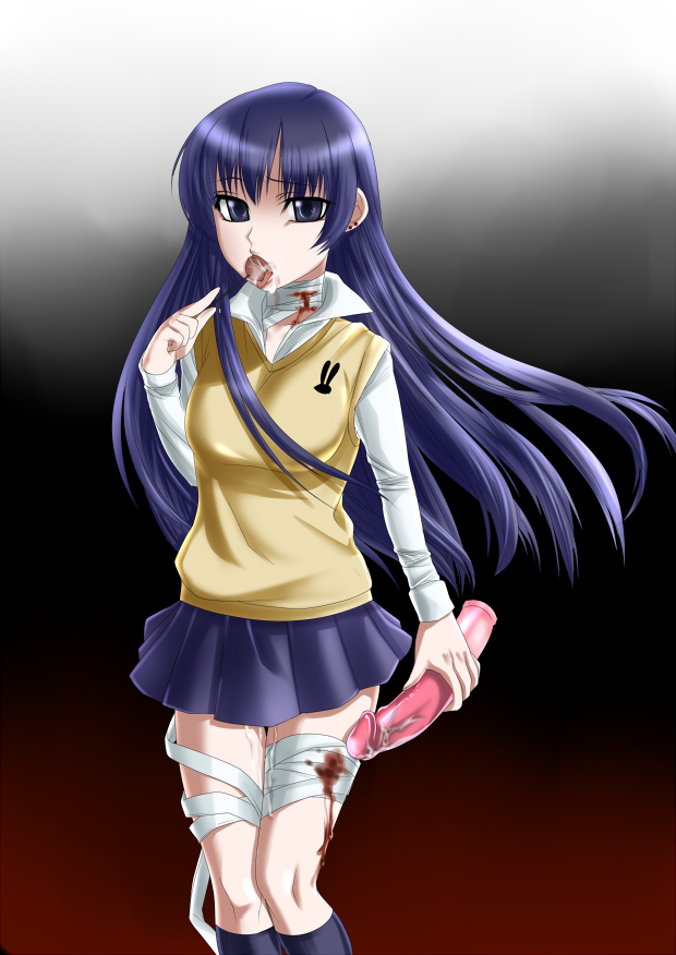 original, tagme, animal print, dildo, holding, holding sex toy, pussy, rabbit print, school uniform, serafuku, sex toy, solo, spread pussy, sweater vest, vest