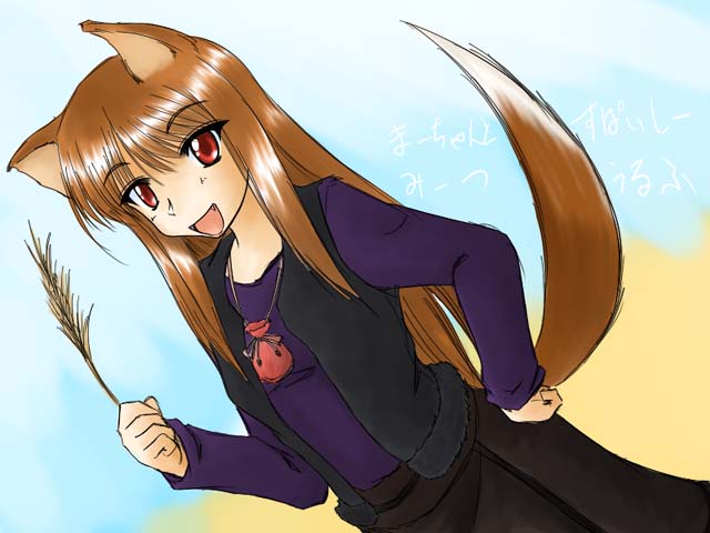 holo, spice and wolf, 00s, animal ears, tail, wheat, wolf ears, wolf tail