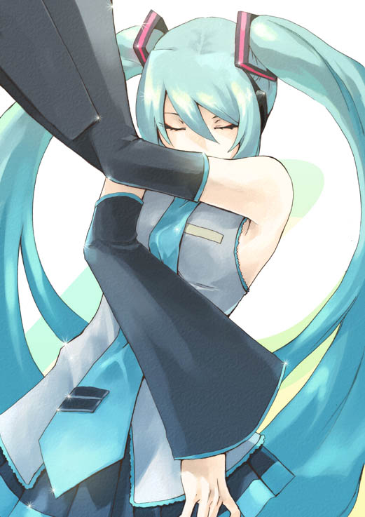 hatsune miku, vocaloid, 1girl, aqua hair, female focus, hair between eyes, long hair, solo, twintails, very long hair