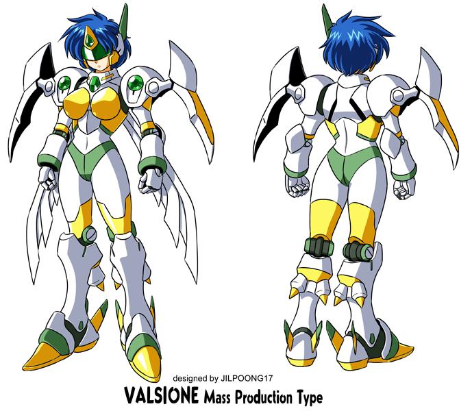 jilpoong17, valsione, banpresto, super robot wars, super robot wars original generation, 1girl, ass, blue hair, breasts, mecha, mecha musume, robot, short hair
