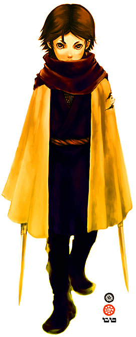 kaneda eiji, 1girl, androgynous, belt, black hair, buckle, cape, coat, female focus, full body, looking at viewer, short hair, simple background, solo, walking, white background