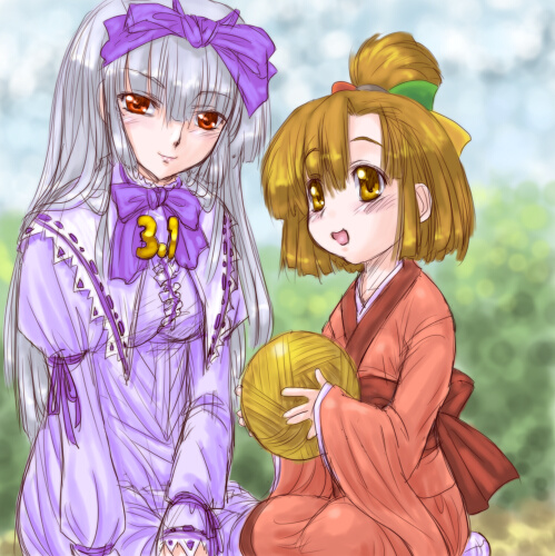 dd (ijigendd), 3.1-tan, 95-tan, os-tan, lowres, 2girls, japanese clothes, multiple girls