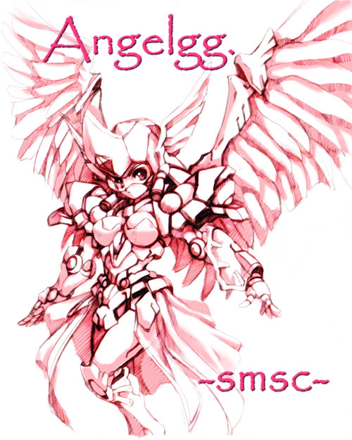 hisahiko, angelg, banpresto, super robot wars, 1girl, angelg (cosplay), breasts, cosplay, female focus, mecha musume, monochrome, solo, wings
