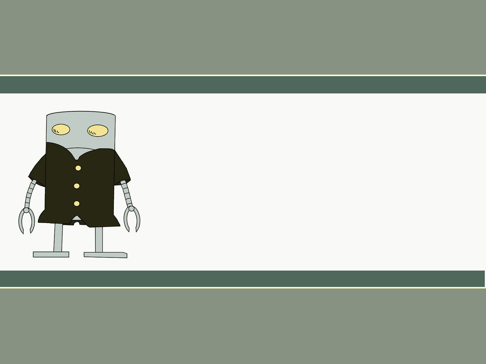 mechazawa shin'ichi, sakigake!! cromartie koukou, highres, 00s, buttons, creature, formal clothes, letterboxed, looking at viewer, no humans, simple background, standing, suit, yellow eyes