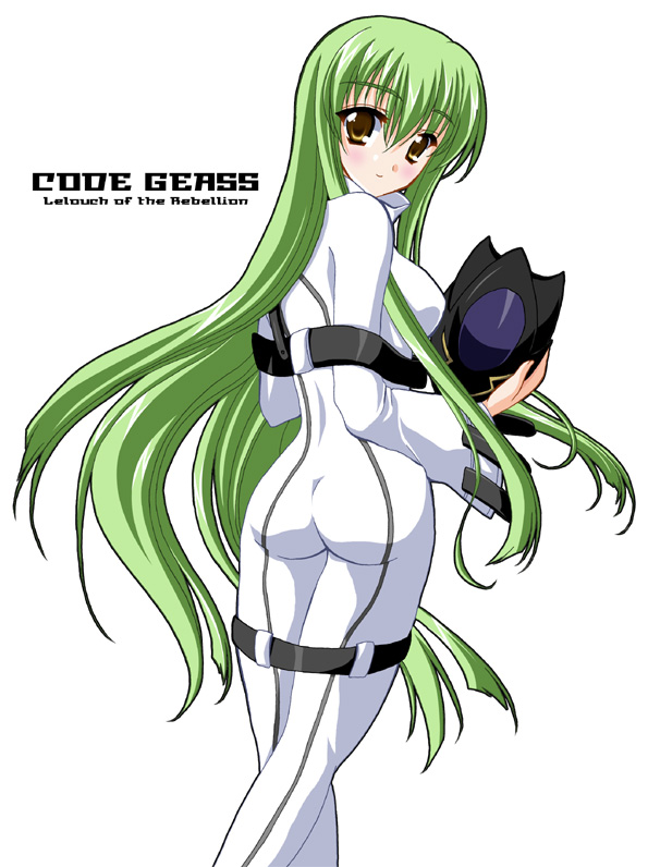 kisaragi kanata, kisaraki kanata, c.c., code geass, 00s, green hair, long hair, mask, solo