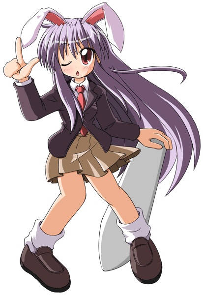 d.a, reisen udongein inaba, touhou, 1girl, animal ears, female focus, full body, long hair, necktie, rabbit ears, red necktie, simple background, skirt, socks, solo, transparent background, very long hair