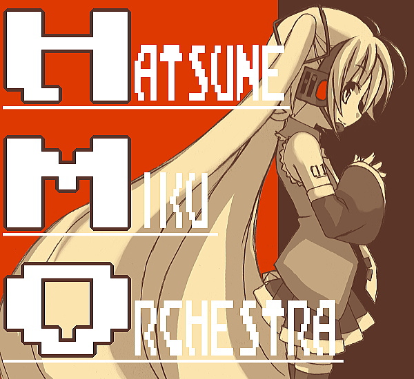 kuro (kuroneko no kanzume), hatsune miku, vocaloid, 1girl, detached sleeves, female focus, headset, long hair, monochrome, necktie, skirt, smile, solo, tattoo, thighhighs, twintails, very long hair, zettai ryouiki