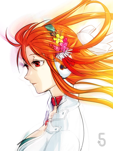 umegiri iroha, umegiri iroha (candy bunny), beatmania iidx, bemani, lowres, collar, headphones, red eyes, red hair, solo