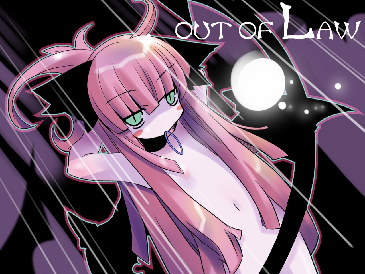 tagme, green eyes, long hair, nude, out of law, solo
