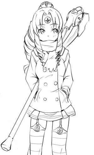 ugai yuichi, vista-tan, vistake, os-tan, lowres, tagme, greyscale, monochrome, solo, thighhighs