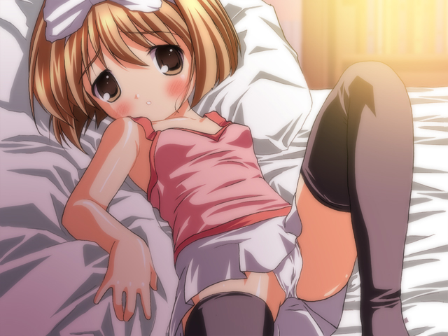 artist request, copyright request, 1girl, female focus, loli, panties, solo, thighhighs, underwear