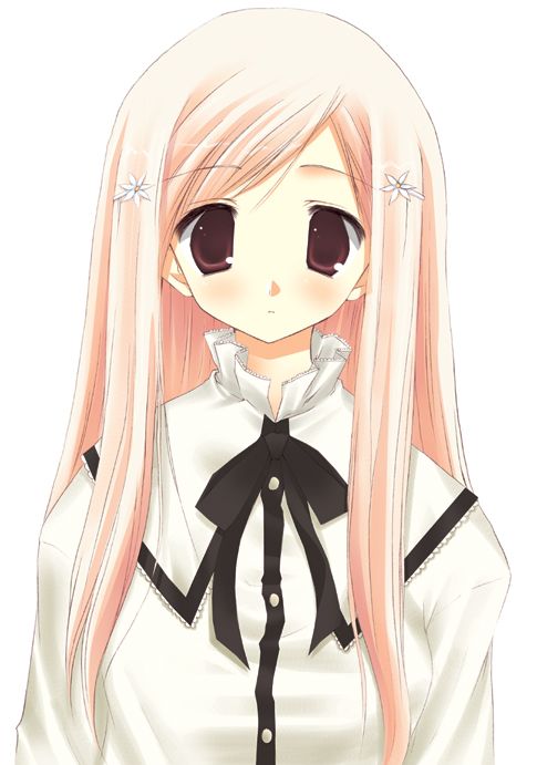lucy maria misora, to heart (series), to heart 2, non-web source, 00s, blonde hair, portrait, school uniform, serafuku, solo, upper body