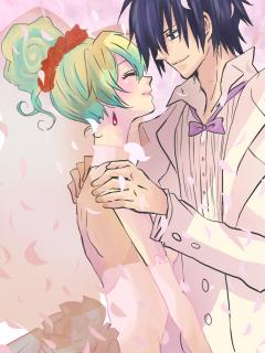 nia teppelin, simon (ttgl), tengen toppa gurren lagann, lowres, 00s, 1boy, 1girl, bride, couple, dress, formal clothes, hetero, qvga, suit, wedding dress
