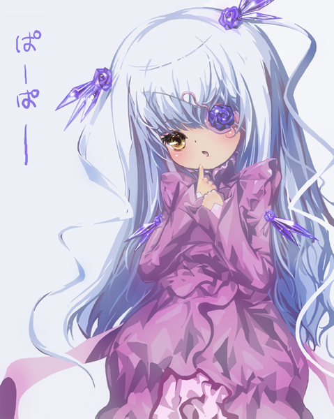yukinami, barasuishou, rozen maiden, 00s, eyepatch, long hair, purple hair, solo, twintails, two side up, yellow eyes